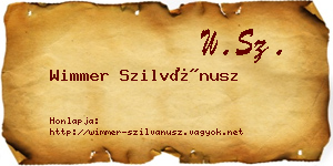 Wimmer Szilvánusz névjegykártya